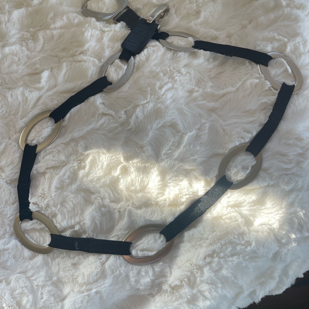 Suzi Roher Women’s belt - black with silver hardware. Size small / adjustable.